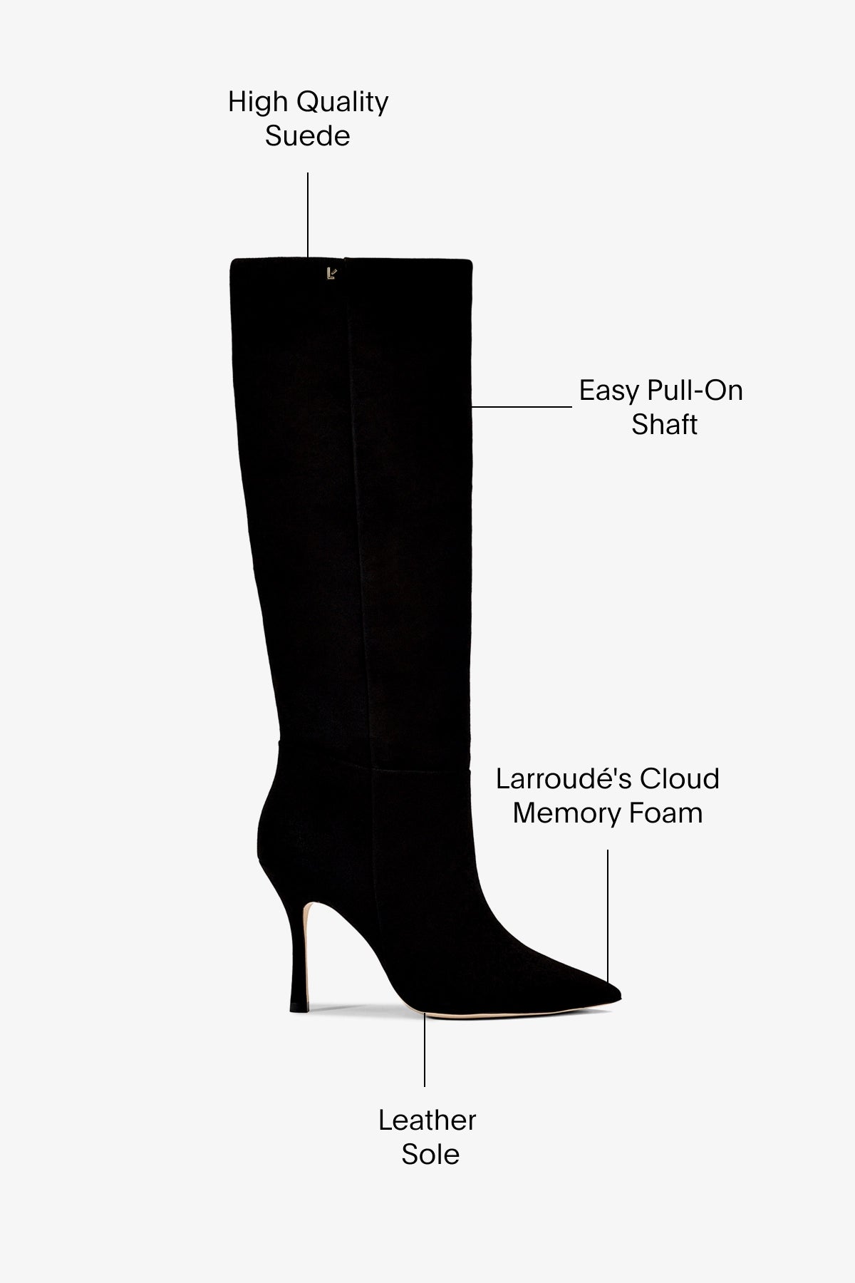 Kate Boot In Black Suede - Larroude