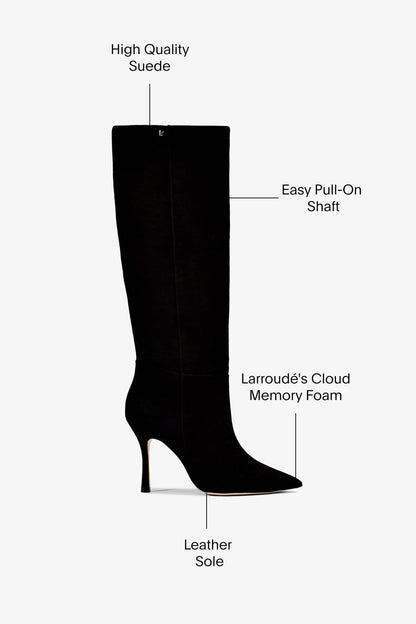 Kate Boot In Black Suede - Larroude