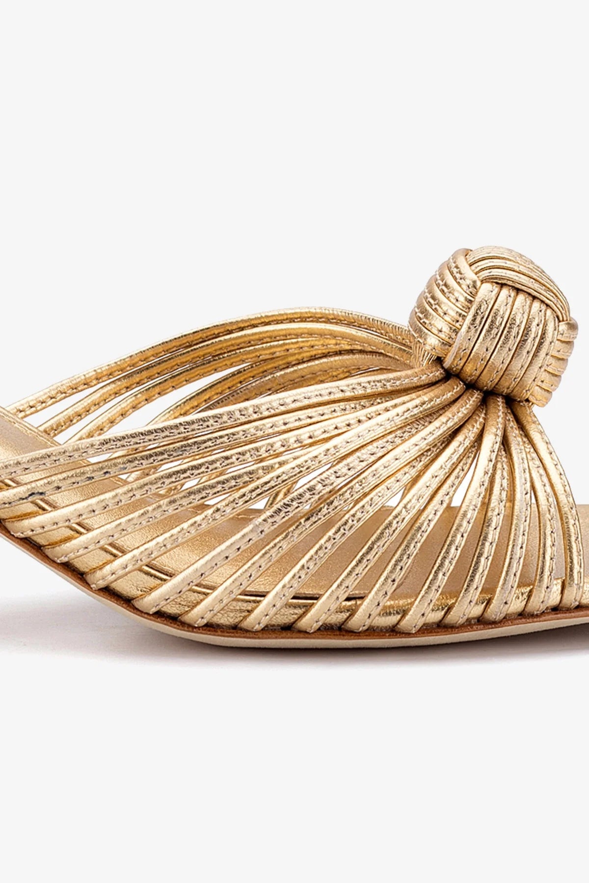 Valerie Mule In Gold Metallic Leather - Larroude