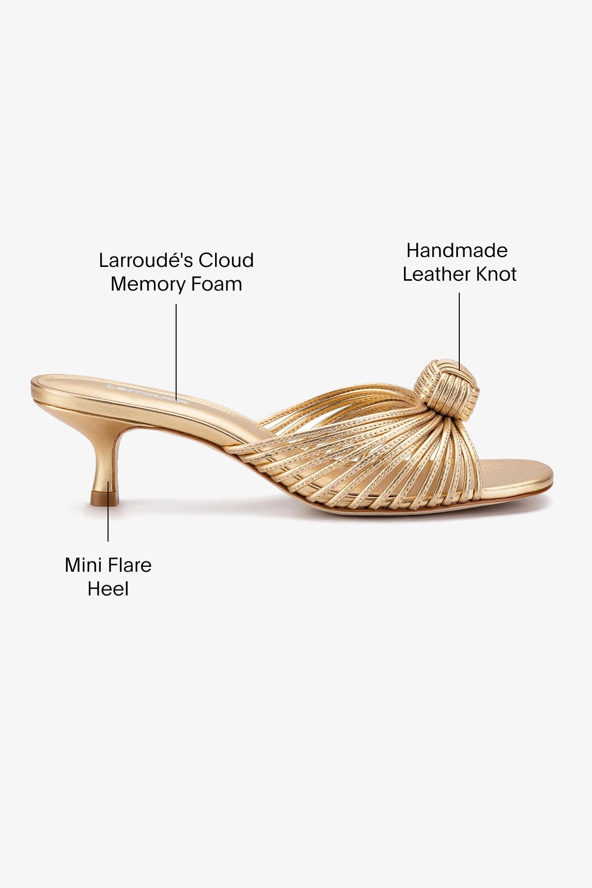 Valerie Mule In Gold Metallic Leather - Larroude