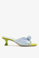 Powder Blue and Green Satin