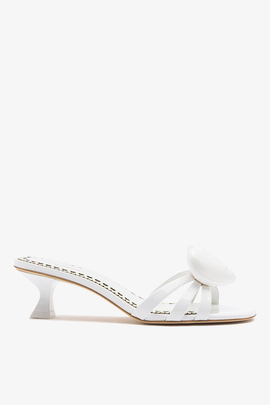 Amore Mule White Patent Leather - Larroude