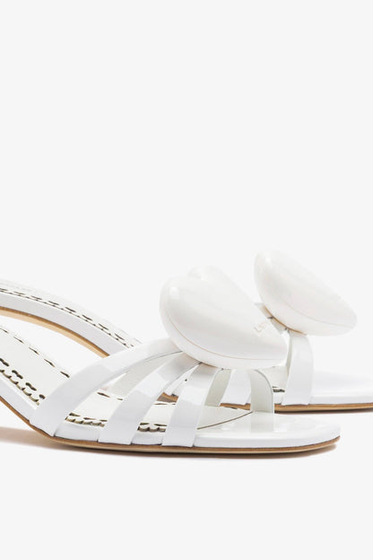 Amore Mule White Patent Leather - Larroude