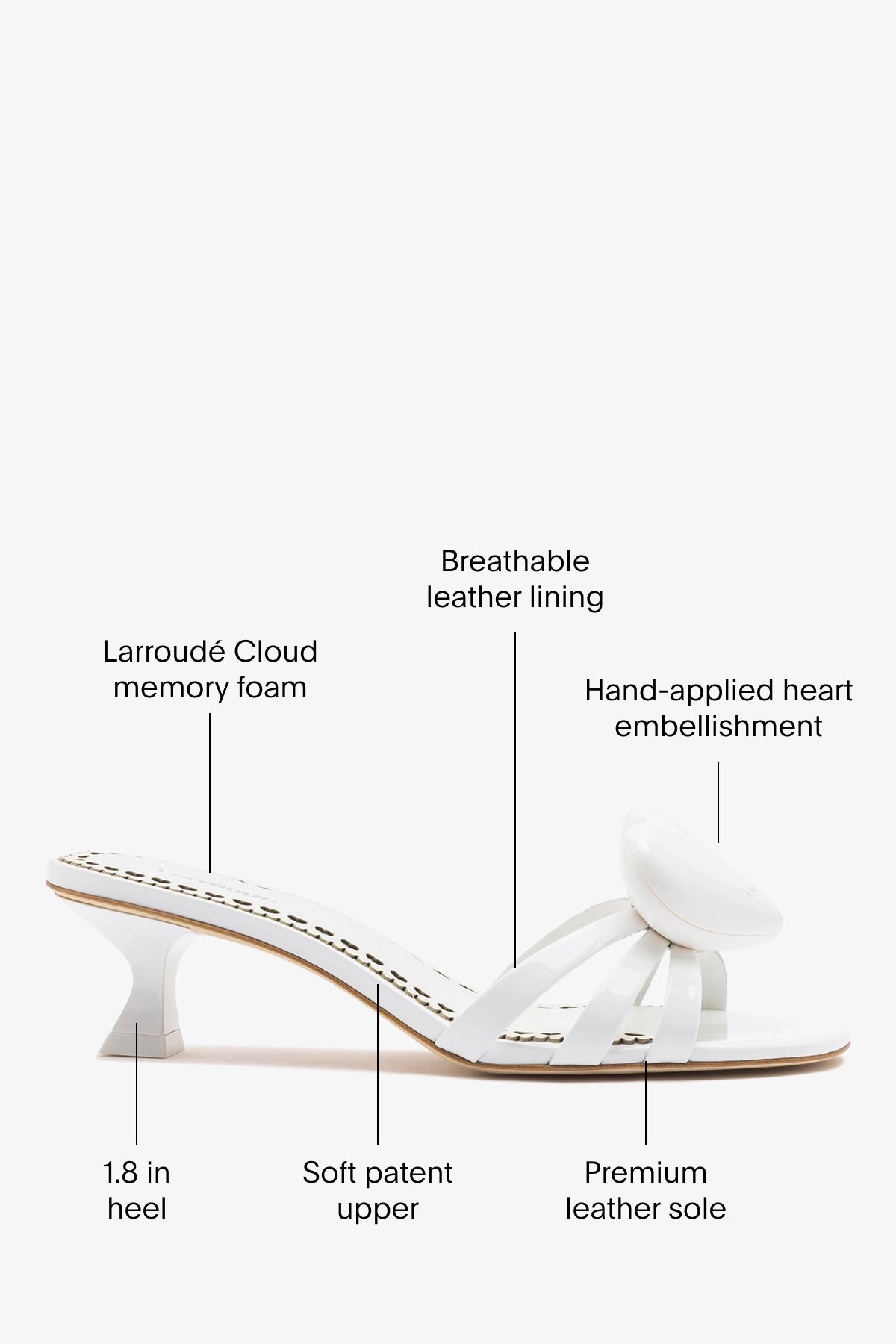 Amore Mule White Patent Leather - Larroude