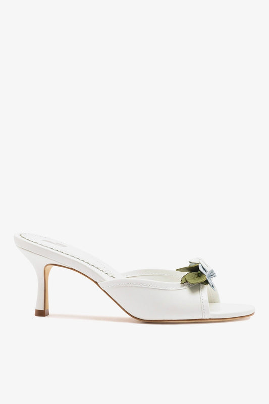 Juliette Mule White Leather - Larroude