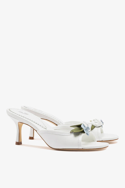 Juliette Mule White Leather - Larroude