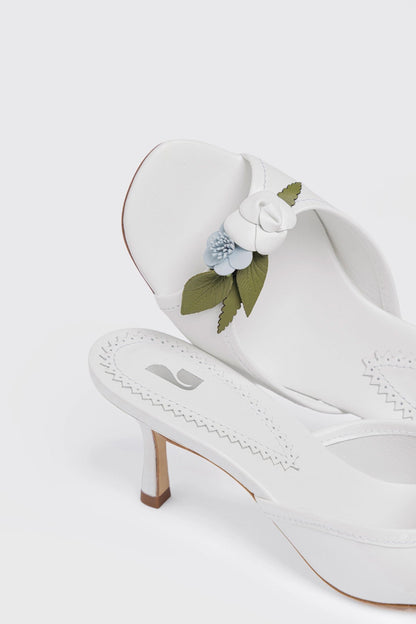 Juliette Mule White Leather - Larroude
