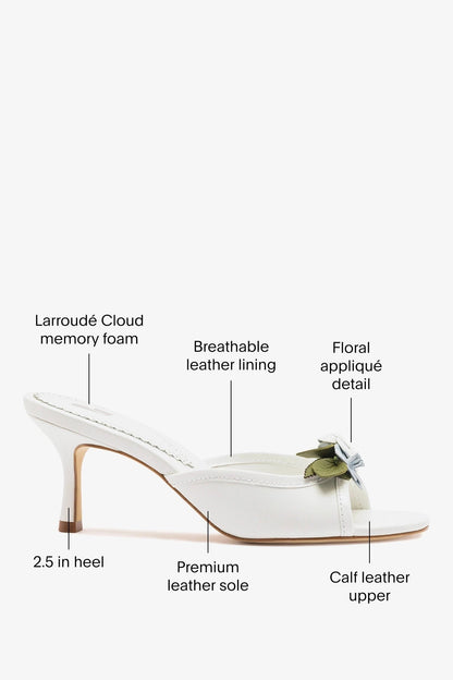 Juliette Mule White Leather - Larroude