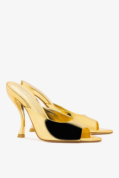 Larroudé x Nicolò B.: Malibu Mule Gold Specchio - Larroude