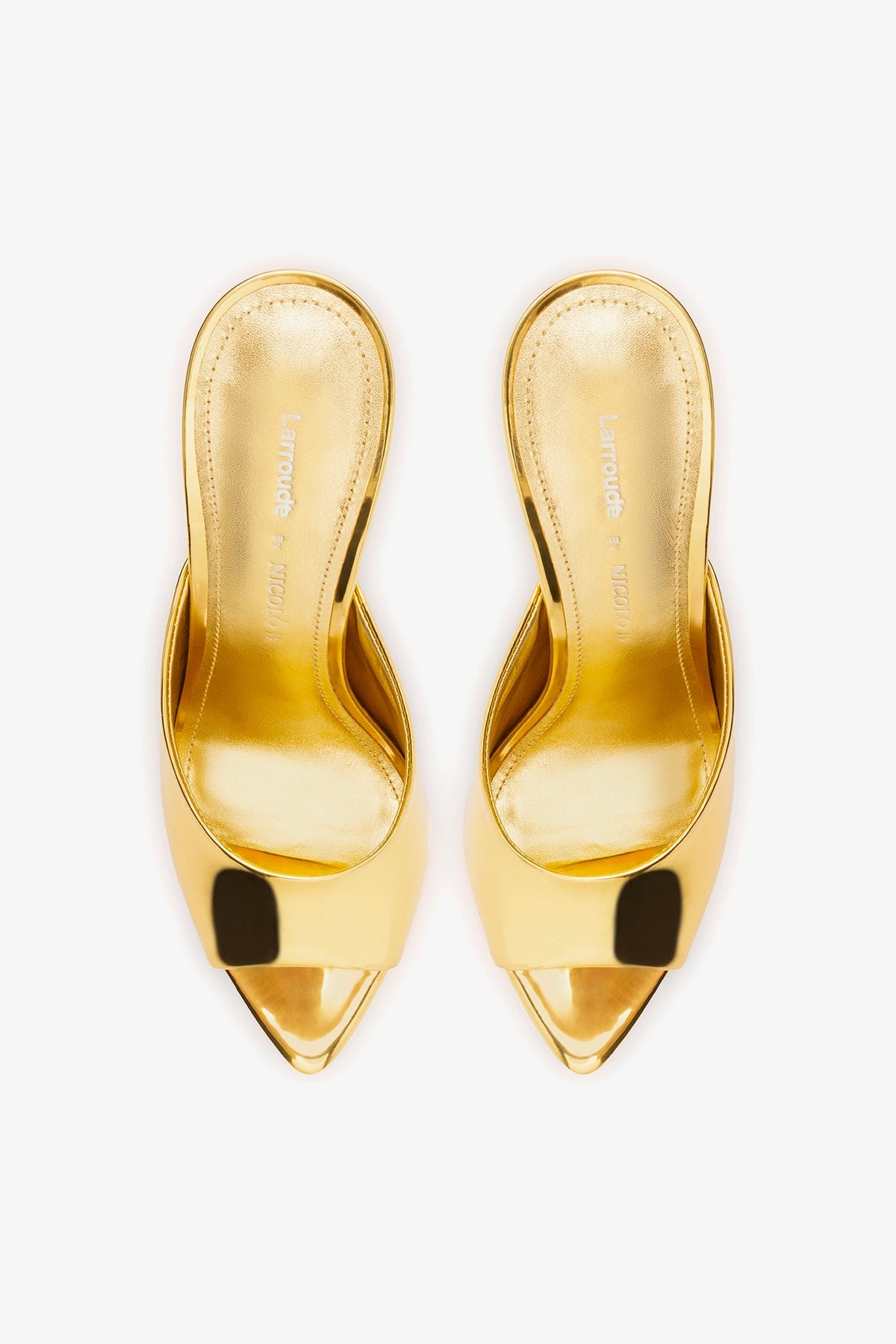 Larroudé x Nicolò B.: Malibu Mule Gold Specchio - Larroude