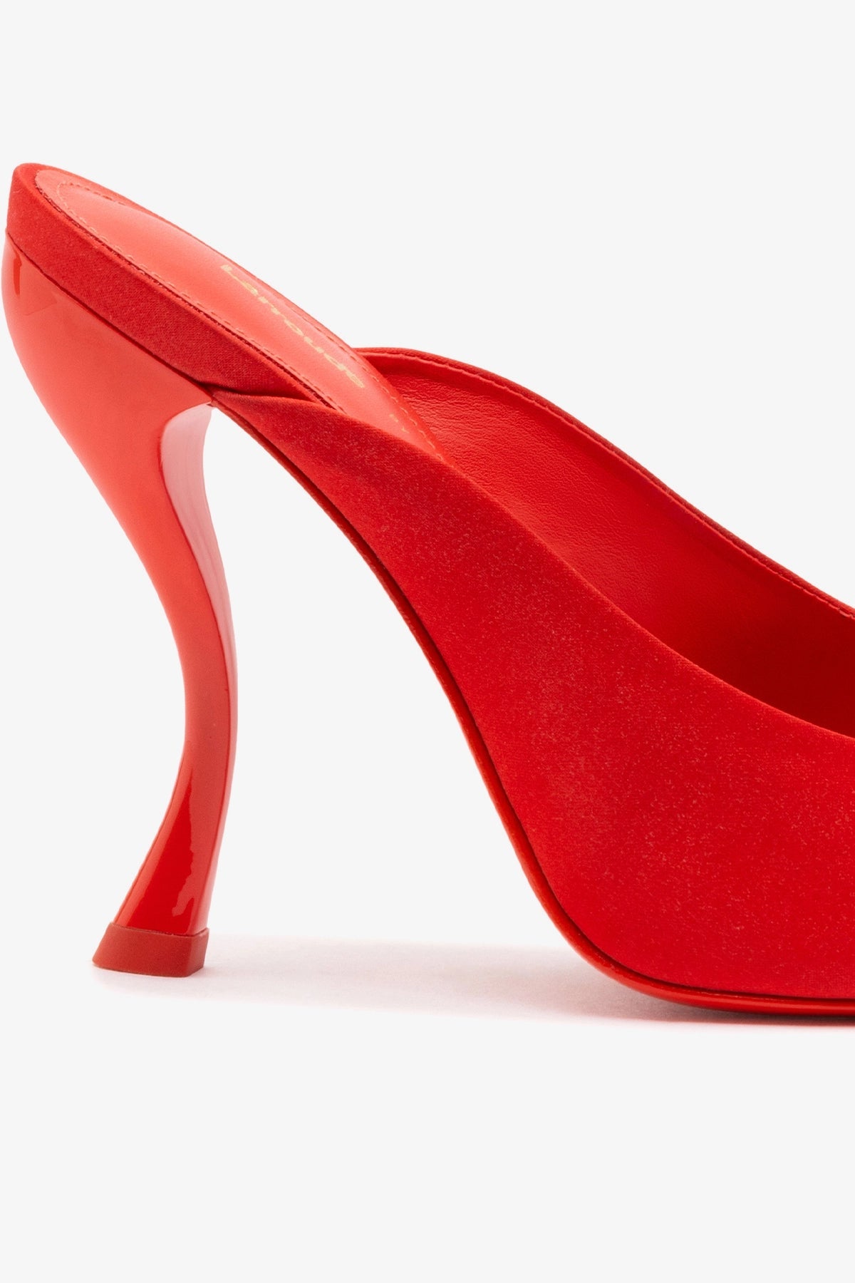 Larroudé by Nicolò B. Inna Mule In Scarlet Satin - Larroude