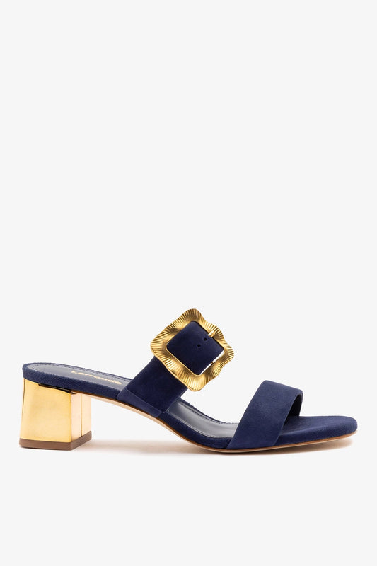 Maria Sandal Navy Suede - Larroude