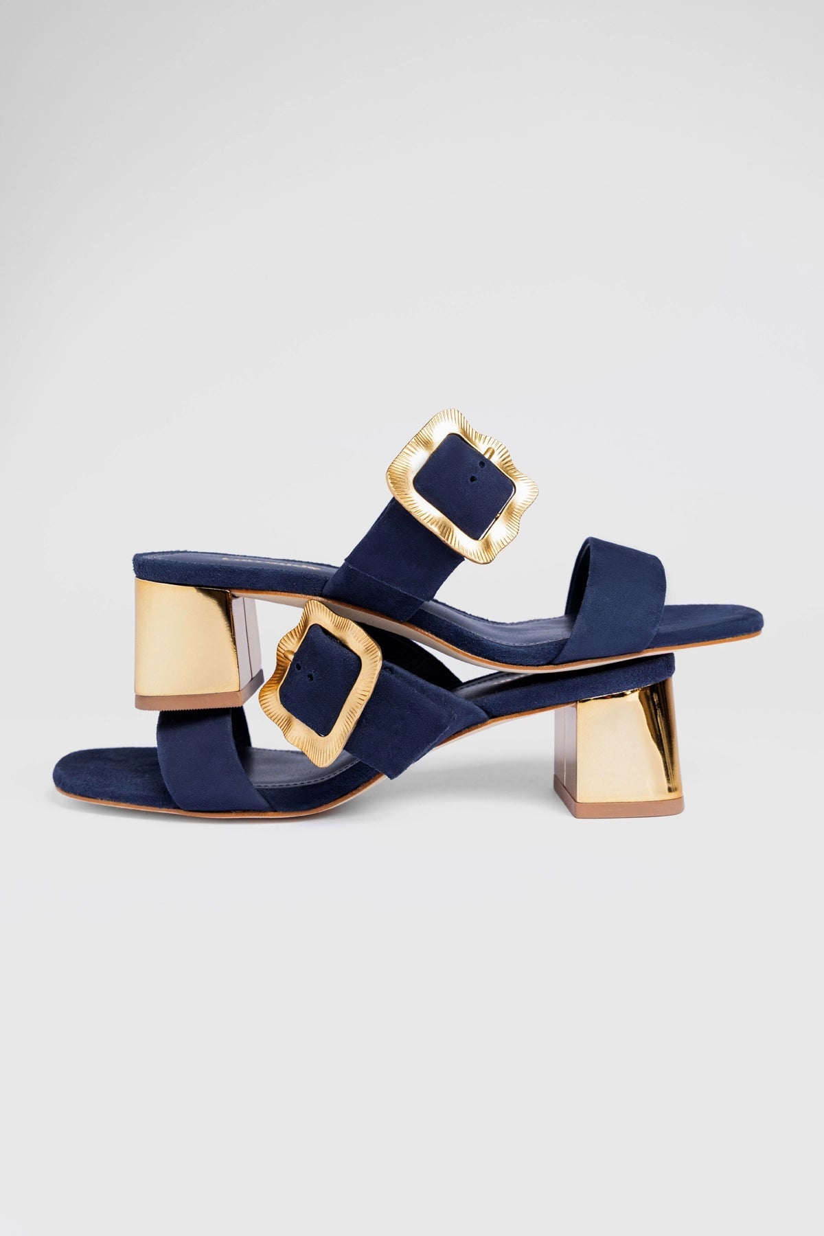 Maria Sandal Navy Suede - Larroude