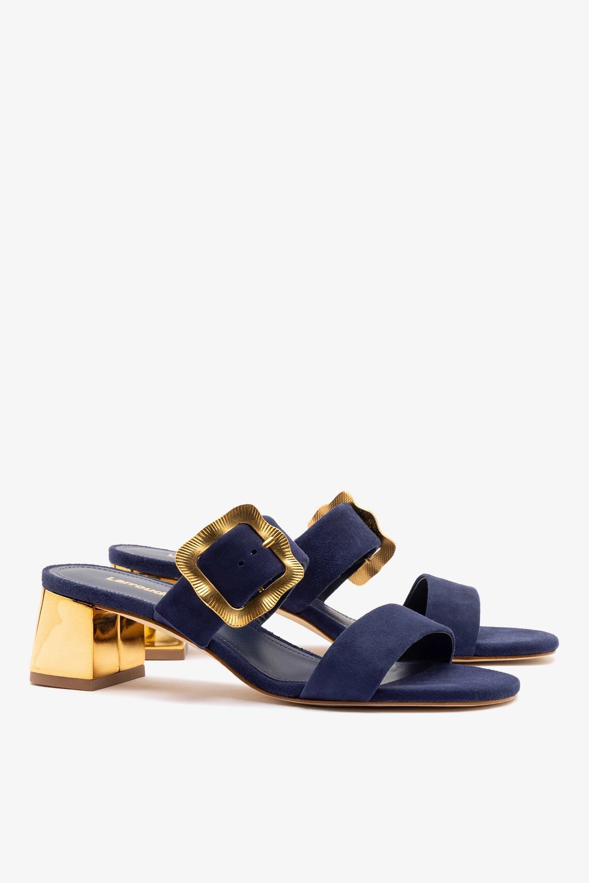 Maria Sandal Navy Suede - Larroude