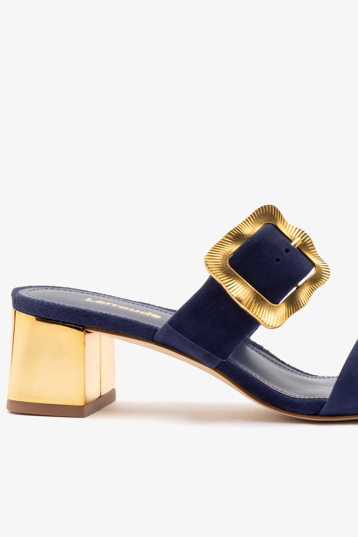 Maria Sandal Navy Suede - Larroude