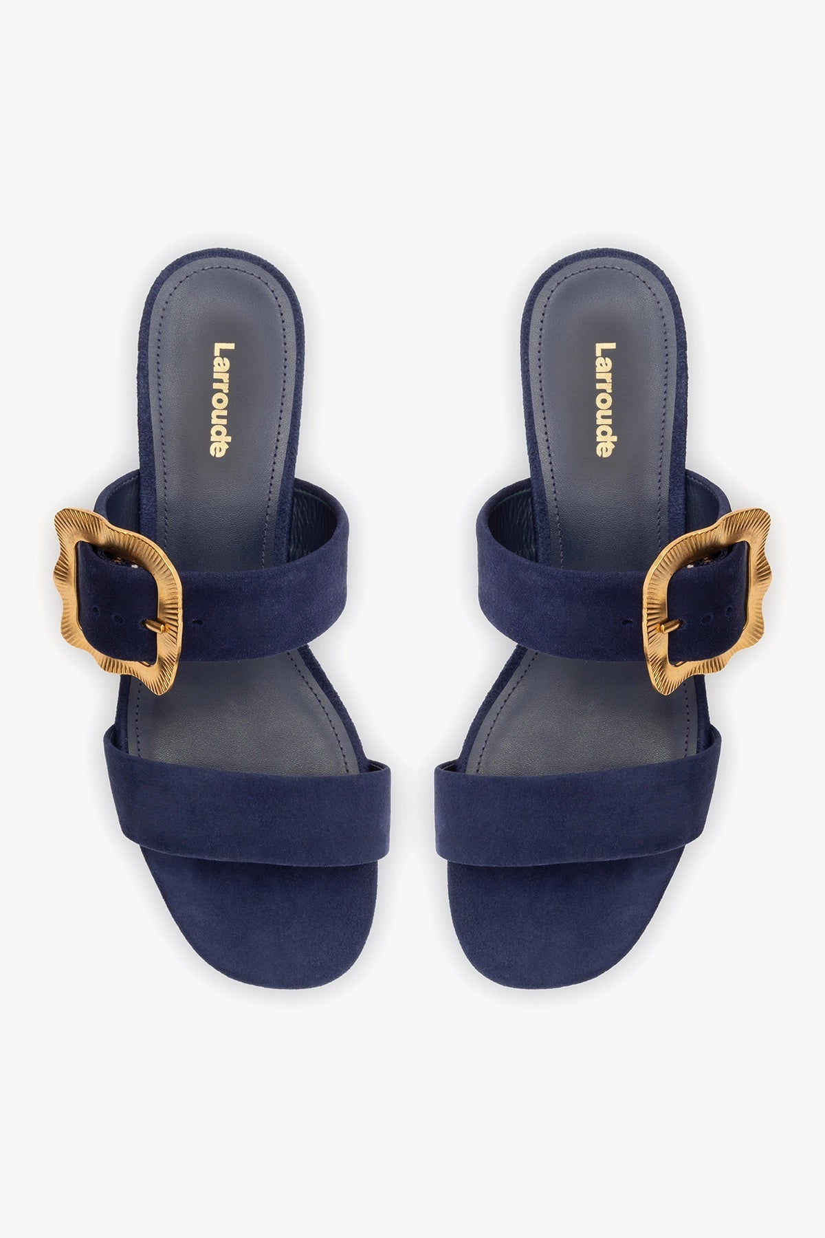 Maria Sandal Navy Suede - Larroude