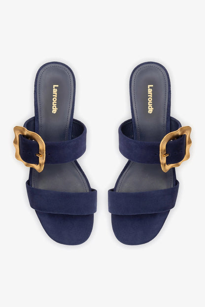 Maria Sandal Navy Suede - Larroude