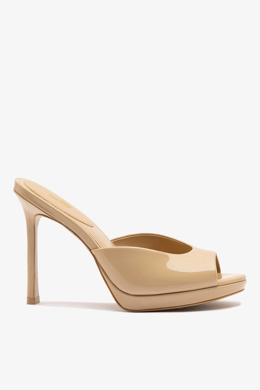 Jasmine Platform Mule Sand Patent Leather - Larroude