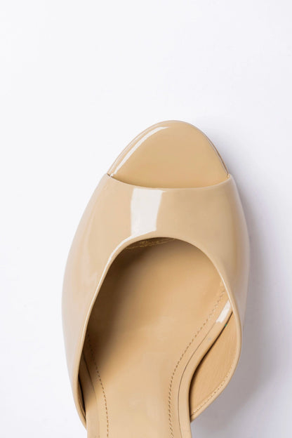 Jasmine Platform Mule Sand Patent Leather - Larroude