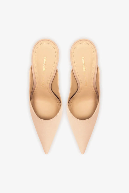 Larroudé x Nicolò B.: Inna Mule Sand Satin - Larroude