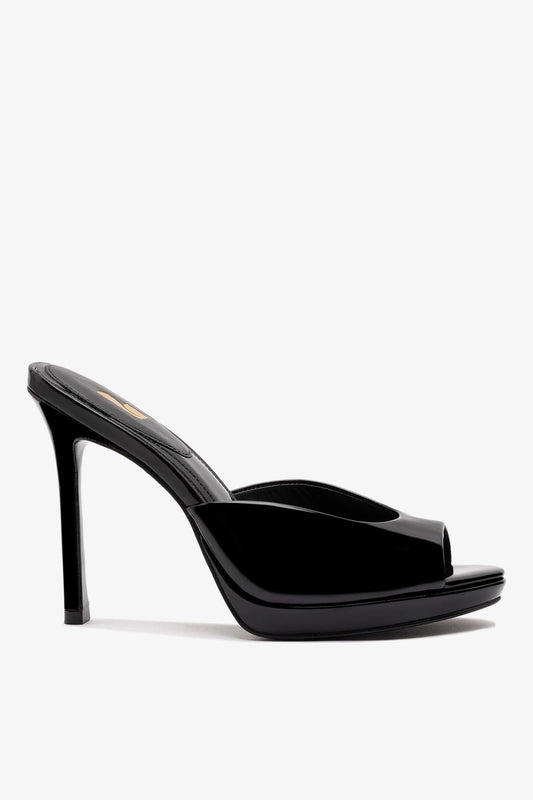 Jasmine Platform Mule Black Patent Leather - Larroude