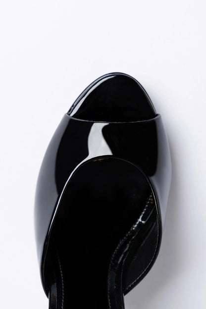 Jasmine Platform Mule Black Patent Leather - Larroude