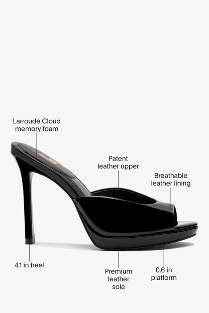 Jasmine Platform Mule Black Patent Leather - Larroude