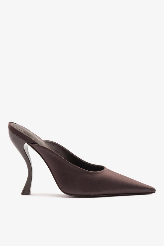 Larroudé x Nicolò B.: Inna Mule Mahogany Satin - Larroude