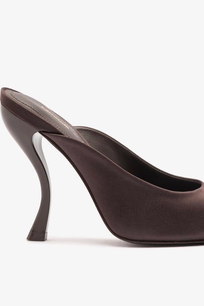 Larroudé x Nicolò B.: Inna Mule Mahogany Satin - Larroude