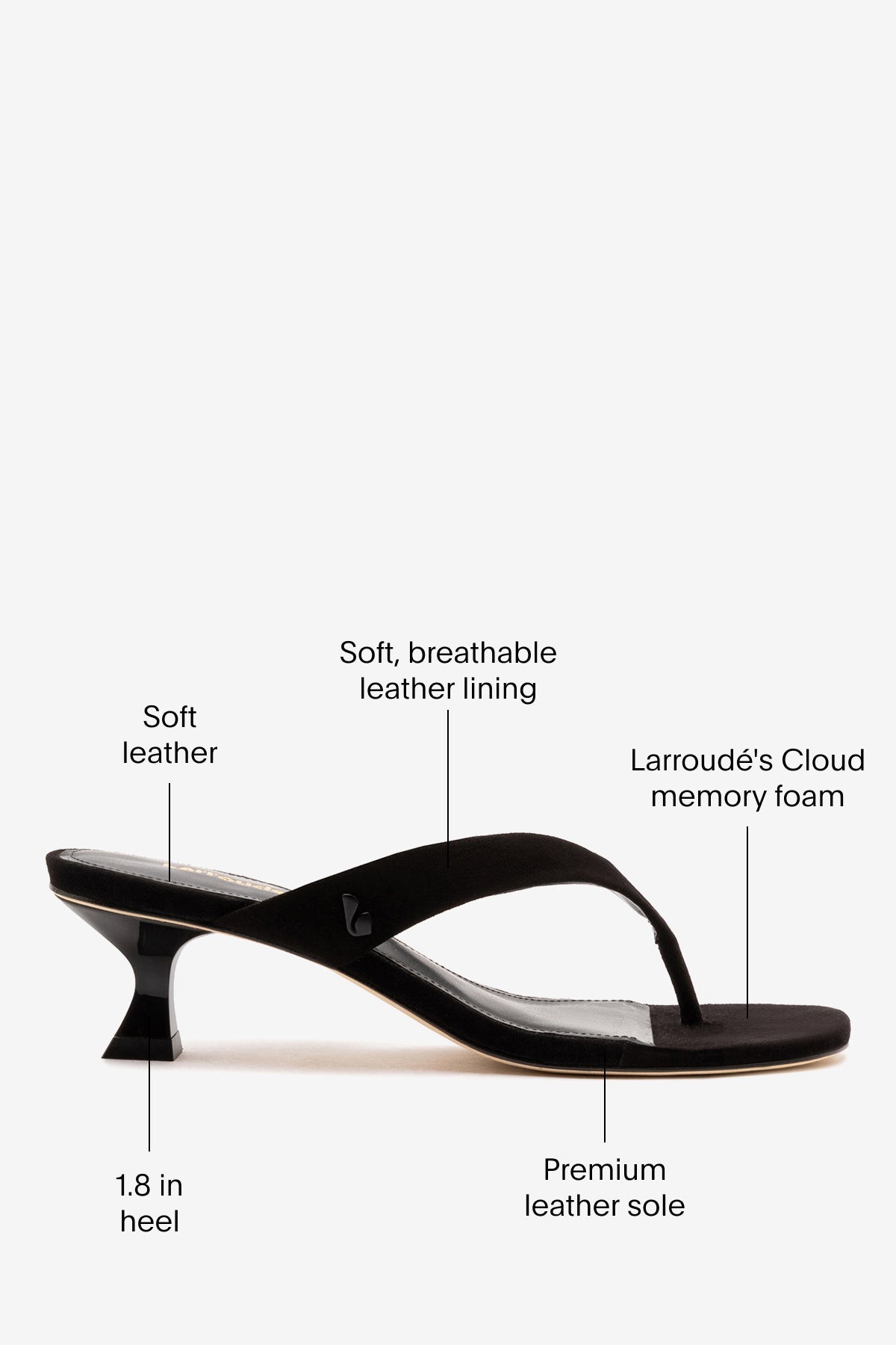 Gaia Low In Black Leather - Larroude