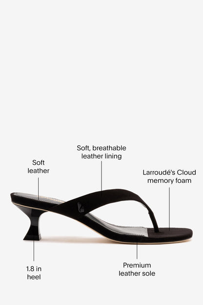 Gaia Low In Black Leather - Larroude