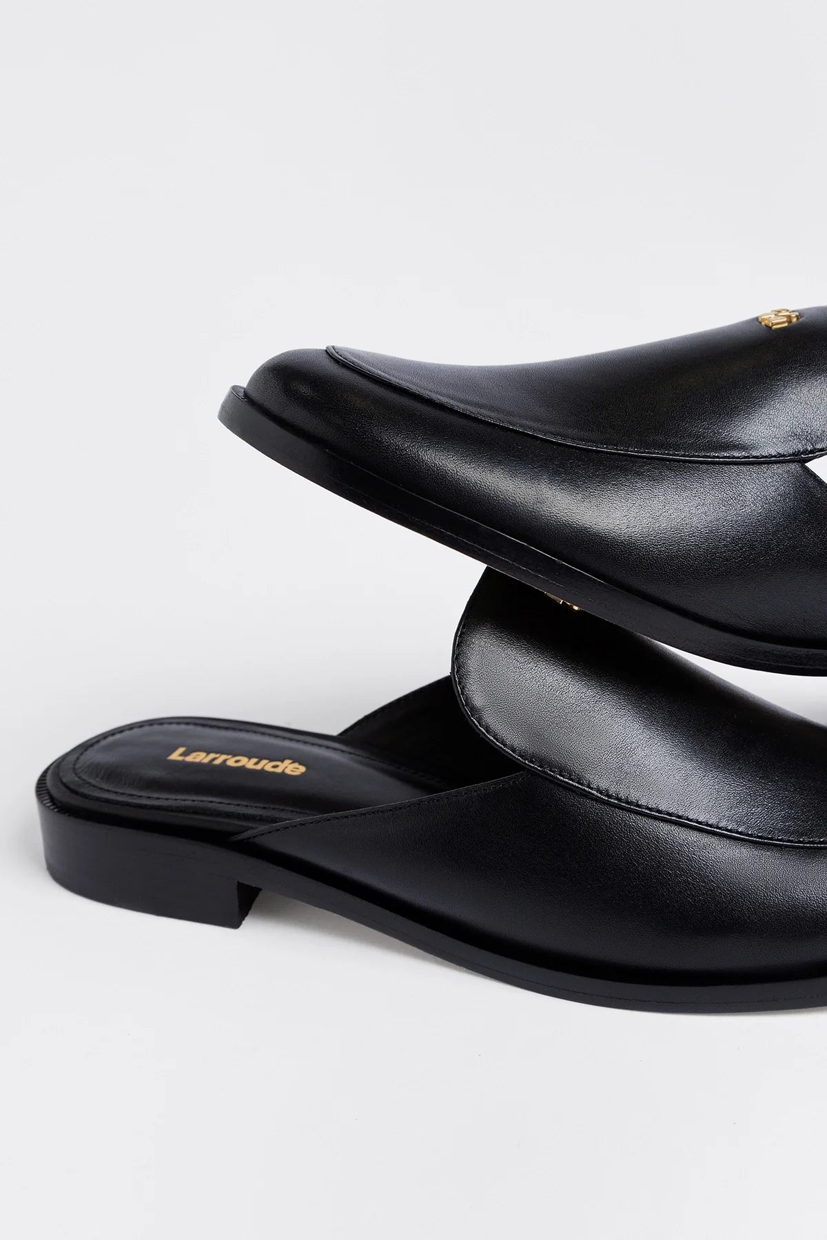 Margaux Mule Black Leather - Larroude