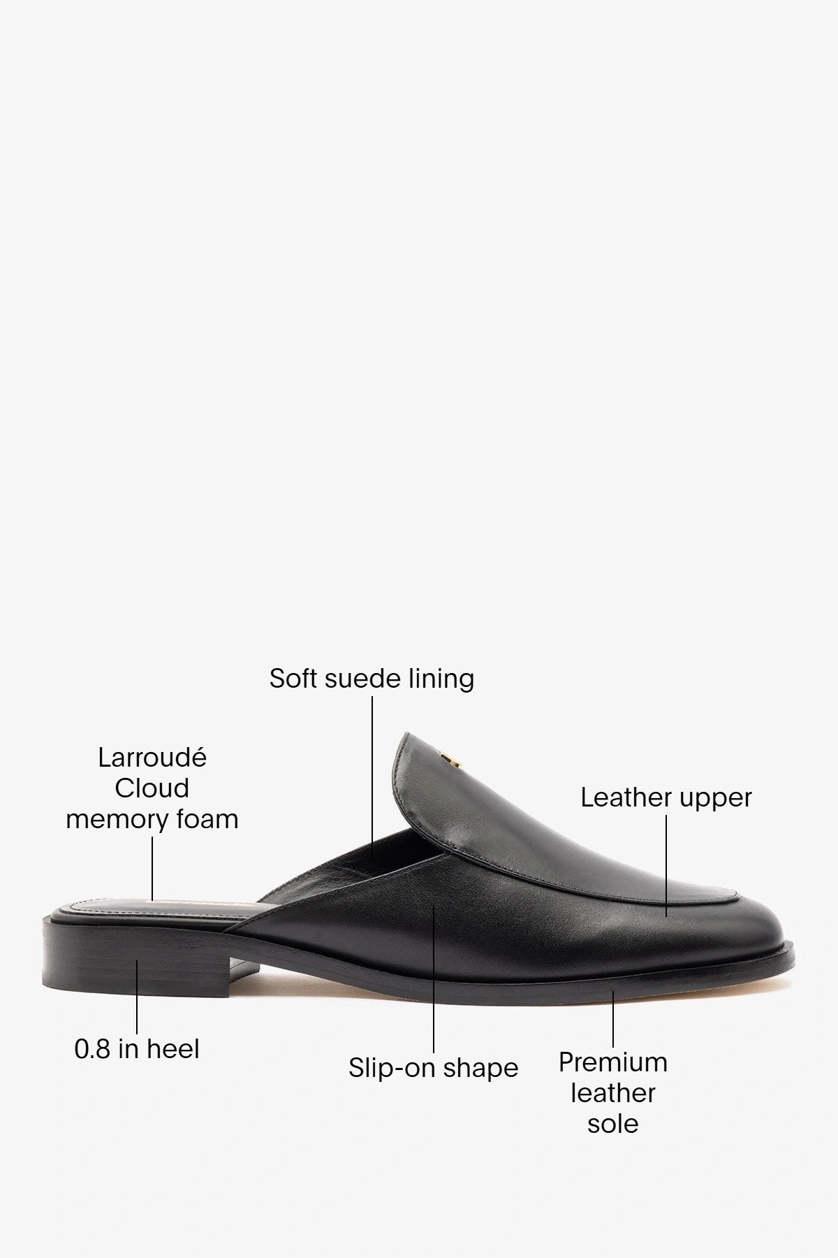 Margaux Mule Black Leather - Larroude