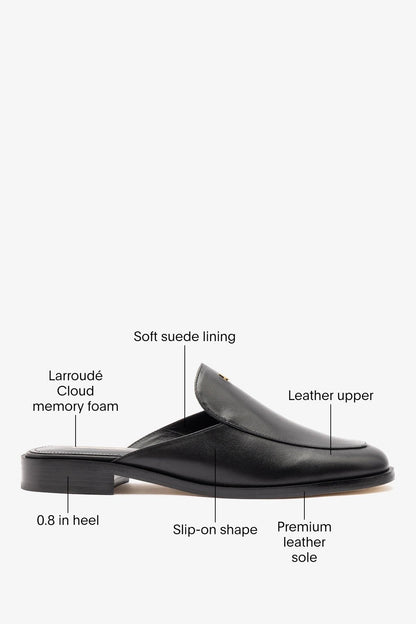 Margaux Mule Black Leather - Larroude