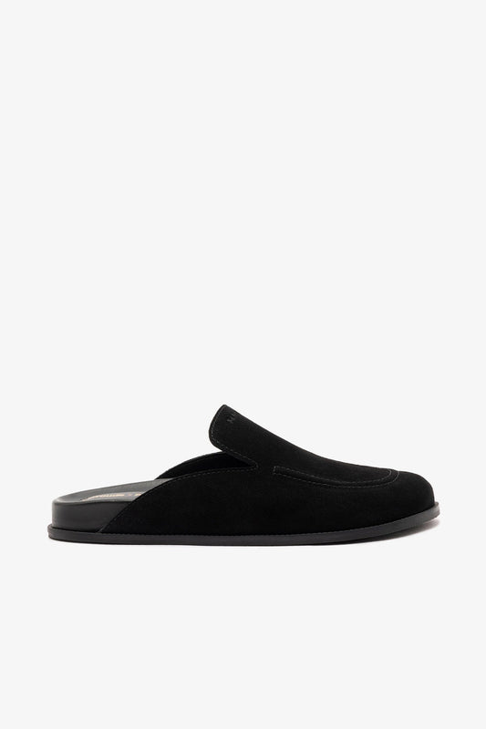 Larroudé x Parke Clog In Black Suede - Larroude