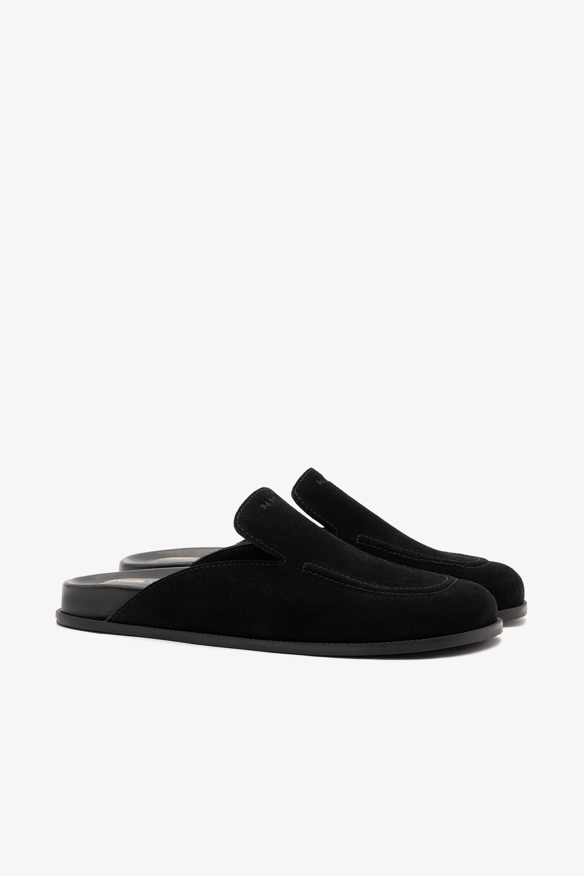 Larroudé x Parke Clog In Black Suede - Larroude