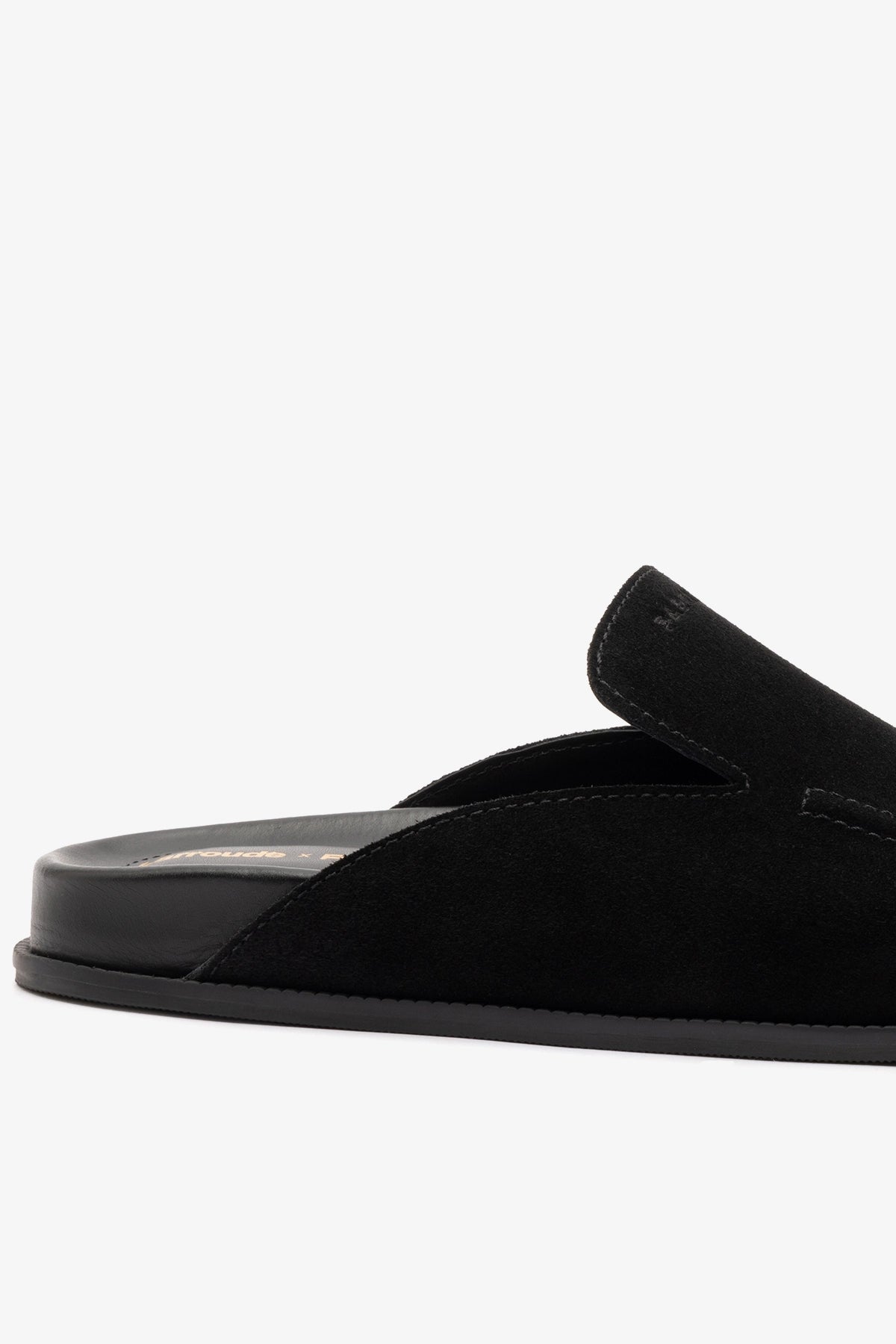 Larroudé x Parke Clog In Black Suede - Larroude
