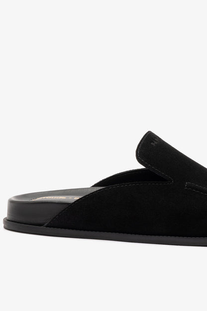 Larroudé x Parke Clog In Black Suede - Larroude