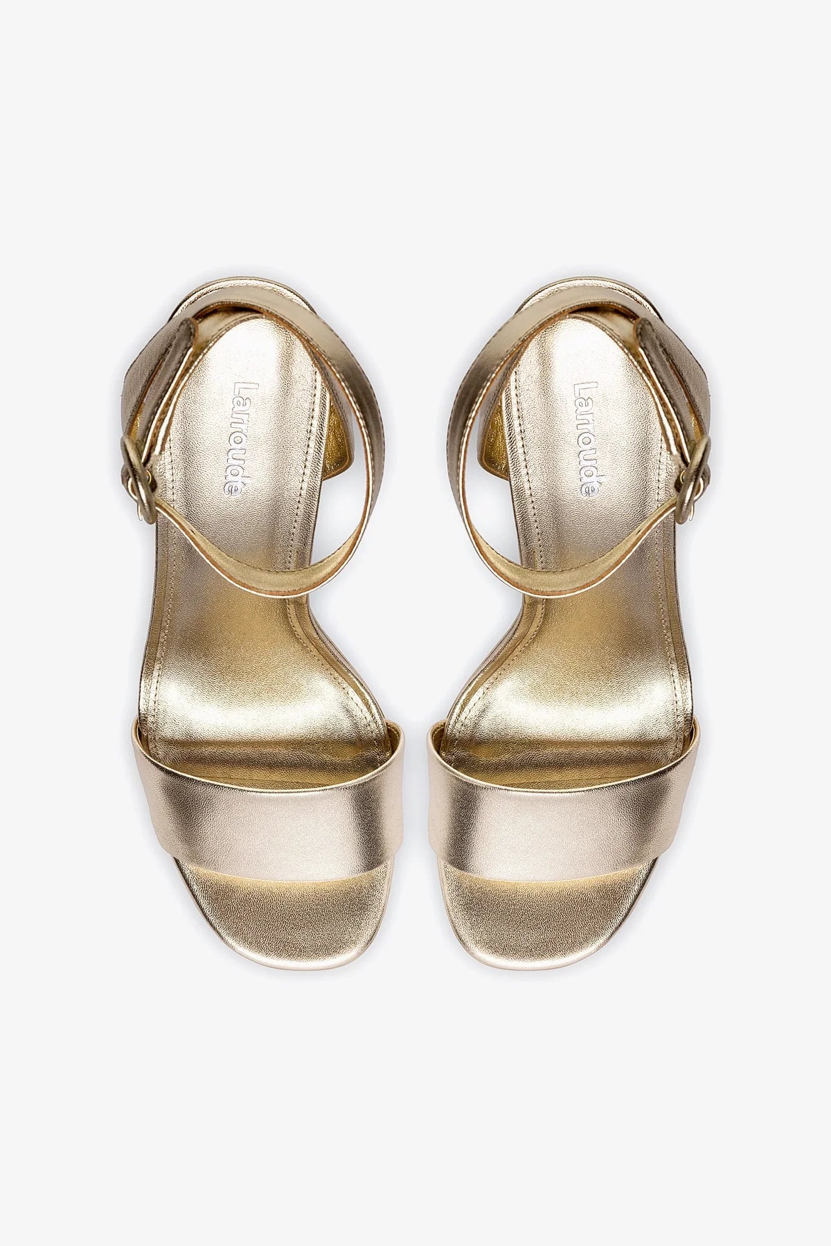 Dolly Sandal In Platina Metallic Leather - Larroude