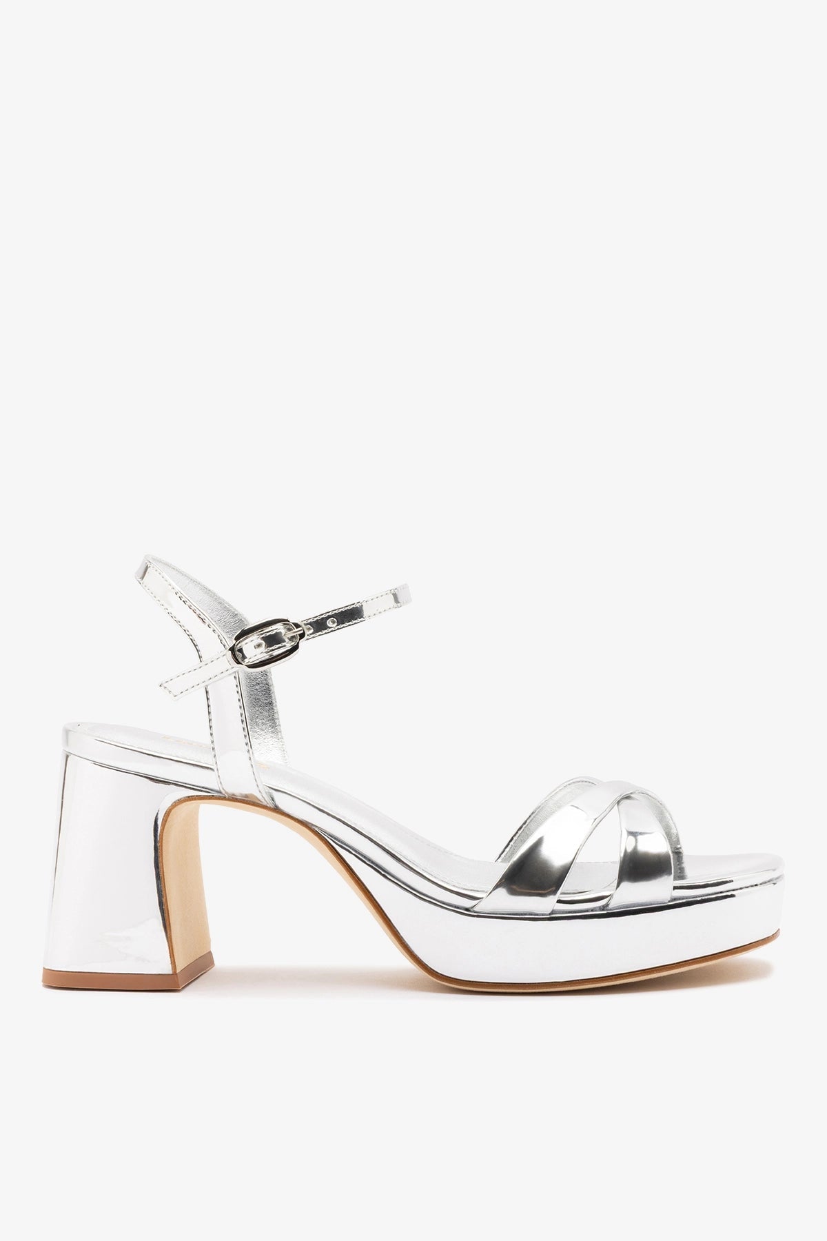 Bianca Low Sandal Silver Specchio - Larroude