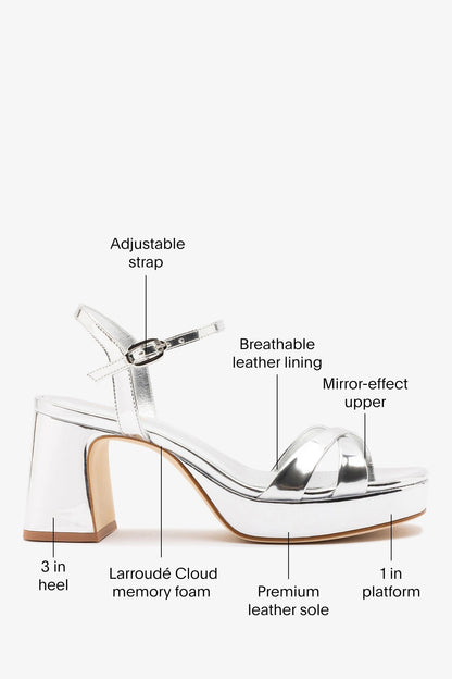 Bianca Low Sandal Silver Specchio - Larroude
