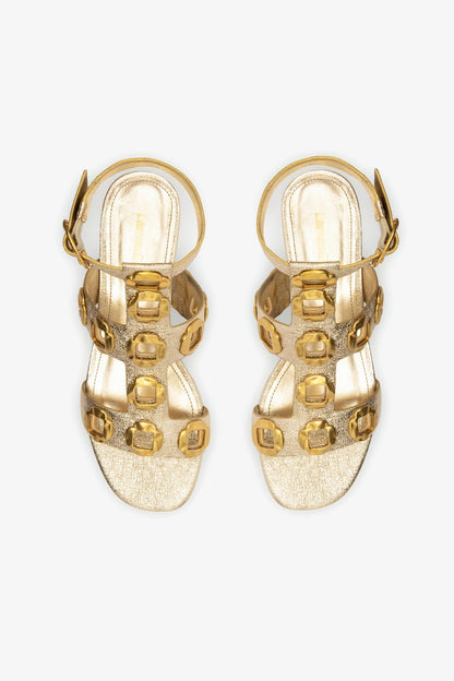 Milan Gladiator Flat Platina Metallic - Larroude