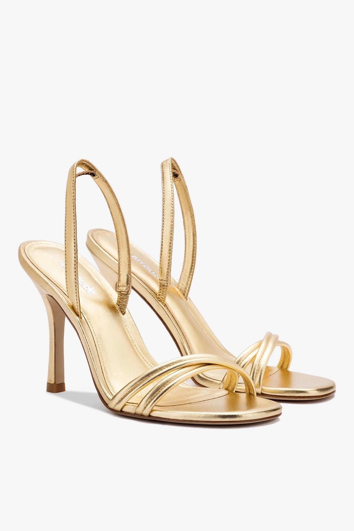 Annie Sandal In Gold Metallic Leather - Larroude