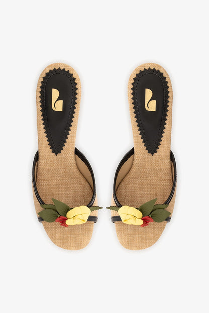 Juliette Mule Beige Raffia - Larroude