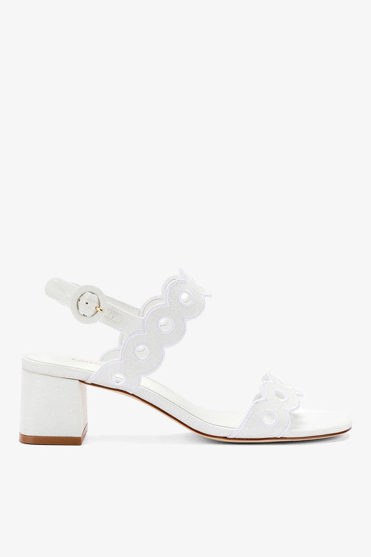 Florence Broderie Sandal In White Raffia - Larroude