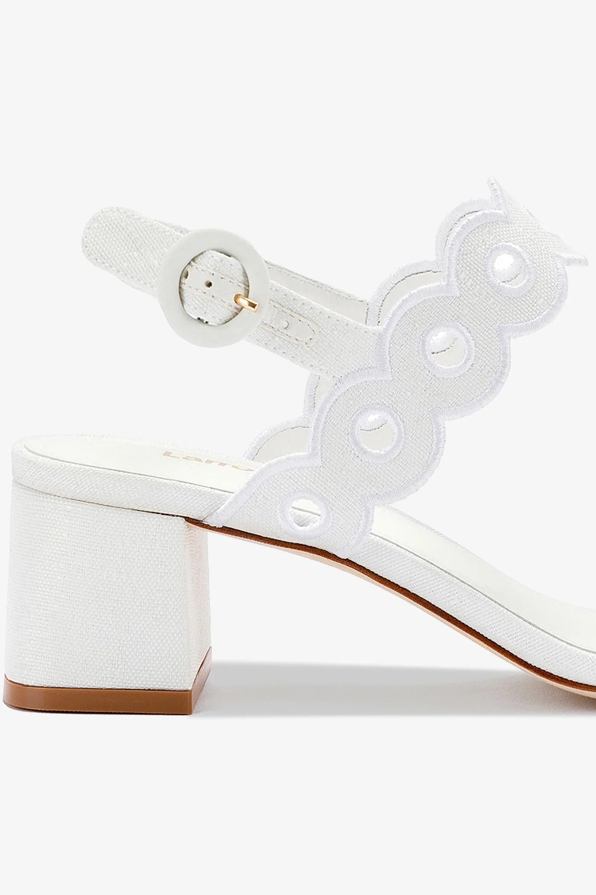 Florence Broderie Sandal In White Raffia - Larroude