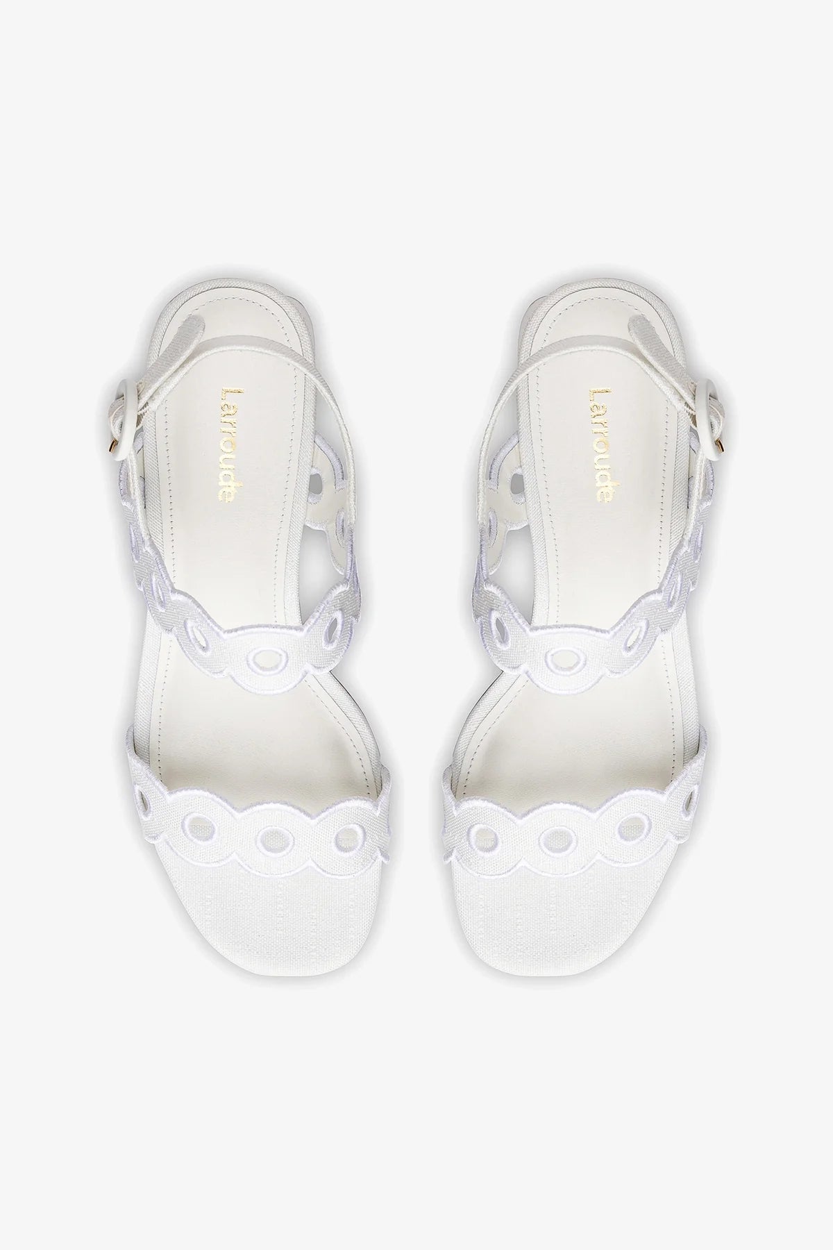 Florence Broderie Sandal In White Raffia - Larroude
