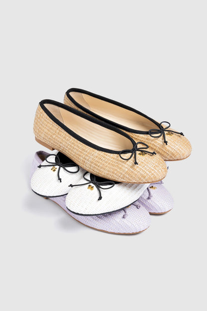 Pavlova Ballet Flat Natural Raffia - Larroude