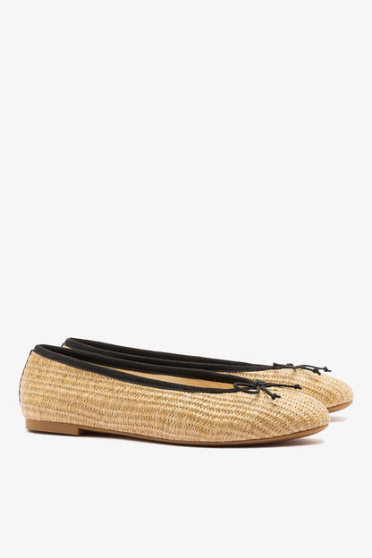 Pavlova Ballet Flat Natural Raffia - Larroude
