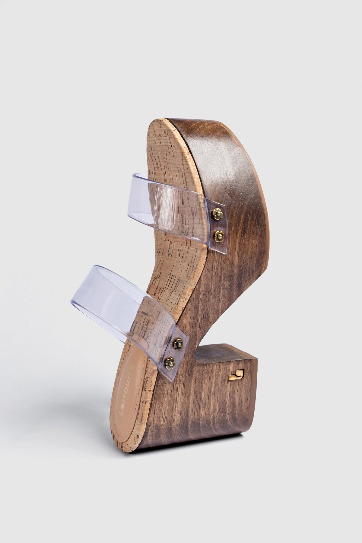 Miso Clear Platform Sandal In Clear Vinyl and Natural Cork - Larroude